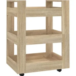 vidaXL Köksö>Köksvagn sonoma-ek 60x45x80 cm konstruerat trä
