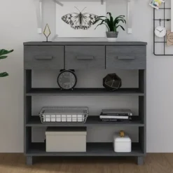 vidaXL Skåp>Konsolbord HAMAR mörk 90x35x90 cm massiv furu