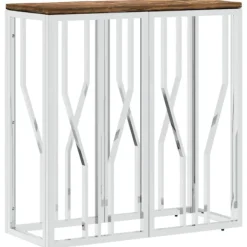 vidaXL Småbord>Konsolbord rostfritt stål och massivt återvunnet trä