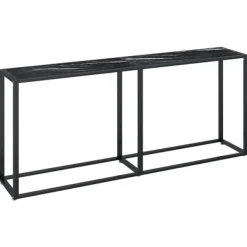 vidaXL Småbord>Konsolbord marmor 180x35x75,5 cm härdat glas