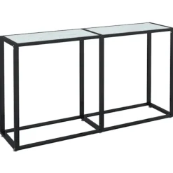 vidaXL Småbord>Konsolbord marmor 140x35x75,5 cm härdat glas