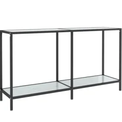 vidaXL Småbord>Konsolbord 140x35x75,5 cm härdat glas