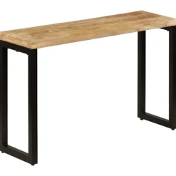 vidaXL Småbord>Konsolbord 120x35x76 cm massivt mangoträ och stål