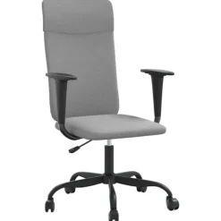 vidaXL Kontorsmöbler>Kontorsstol höjdjusterbar ljus nättyg