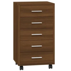 vidaXL Byråer>Lådskåp med hjul ek konstruerat trä