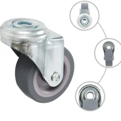 vidaXL Balkongmöbler>Länkhjul med bulthål 12 st 50 mm