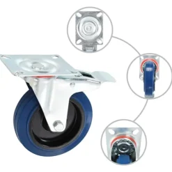 vidaXL Balkongmöbler>Länkhjul med dubbla bromsar 4 st 125 mm