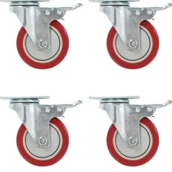 vidaXL Balkongmöbler>Länkhjul med dubbla bromsar 4 st 100 mm