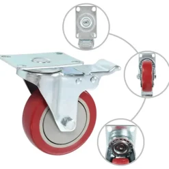 vidaXL Balkongmöbler>Länkhjul med dubbla bromsar 4 st 100 mm