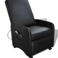 vidaXL Fåtöljer>Massagefåtölj i konstläder hopfällbar