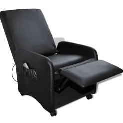 vidaXL Fåtöljer>Massagefåtölj i konstläder hopfällbar