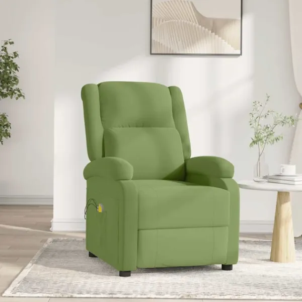 vidaXL Fåtöljer>Massagefåtölj ljus sammet