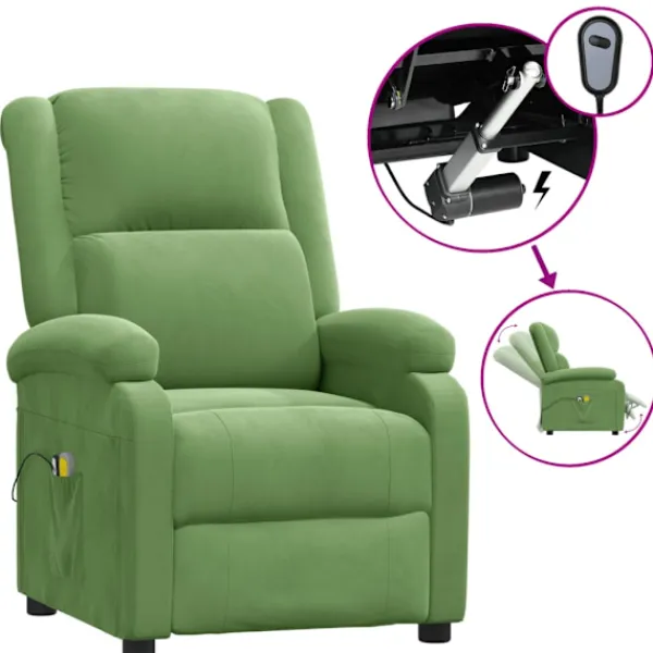 vidaXL Fåtöljer>Massagefåtölj ljus sammet