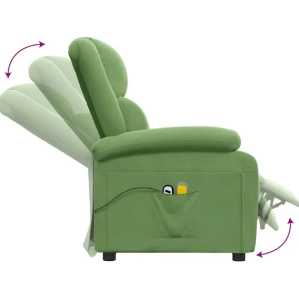 vidaXL Fåtöljer>Massagefåtölj ljus sammet