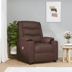 vidaXL Fåtöljer>Massagefåtölj med uppresningshjälp konstläder