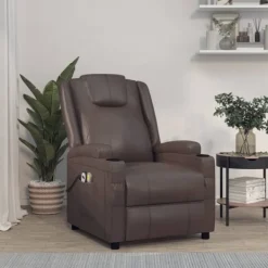 vidaXL Fåtöljer>Massagefåtölj med uppresningshjälp konstläder