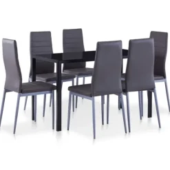 vidaXL Matgrupper>Matbord och stolar 7 delar