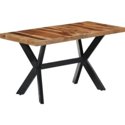 vidaXL Matbord>Matbord 140x70x75 cm massivt sheshamträ