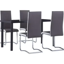 vidaXL Matgrupper>Matgrupp 5 delar konstläder