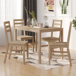 vidaXL Matgrupper>Matgrupp 5 delar massivt akaciaträ