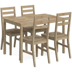 vidaXL Matgrupper>Matgrupp 5 delar massivt akaciaträ