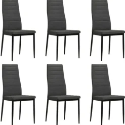 vidaXL Matgrupper>Matstolar 6 st mörk tyg