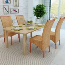 vidaXL Matgrupper>Matstolar 4 st rotting