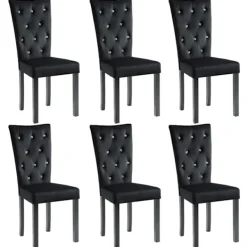 vidaXL Matgrupper>Matstolar 6 st sammet