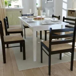 vidaXL Matgrupper>Matstolar i trä Kvadratisk 6 st