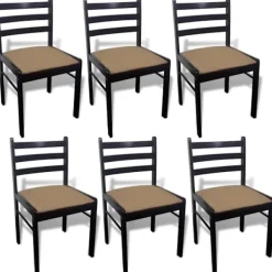 vidaXL Matgrupper>Matstolar i trä Kvadratisk 6 st