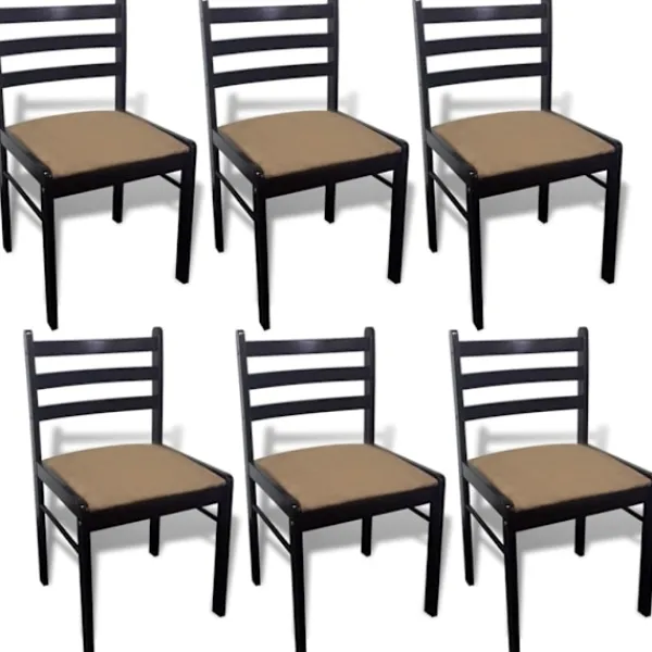 vidaXL Matgrupper>Matstolar i trä Kvadratisk 6 st