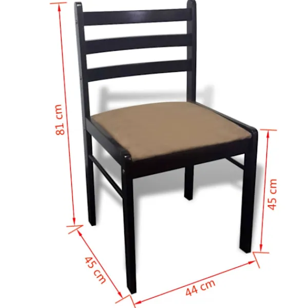 vidaXL Matgrupper>Matstolar i trä Kvadratisk 6 st
