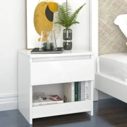 vidaXL Sängar>Nattduksbord 2 st högglans 40x30x39 cm konstruerat trä