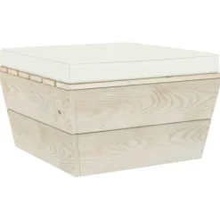 vidaXL Pallar>Ottoman med dyna till pallsoffa impregnerat granträ