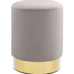 vidaXL Sittpuffar>Pall ljus och guld sammet 28 x 36 cm