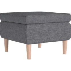 vidaXL Pallar>Pall med träben ljus tyg