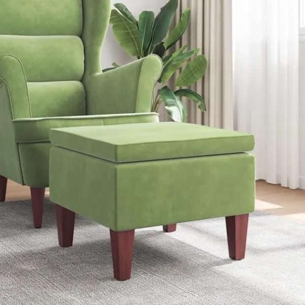 vidaXL Pallar>Pall med träben ljus sammet