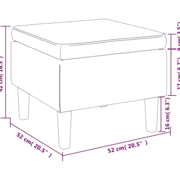 vidaXL Pallar>Pall med träben ljus sammet