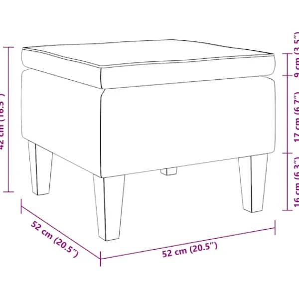 vidaXL Pallar>Pall med träben ljus sammet