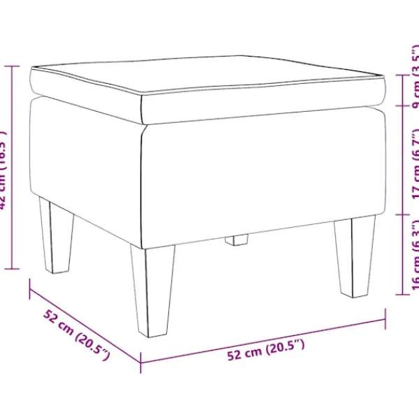 vidaXL Pallar>Pall med träben tyg