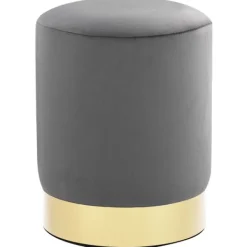 vidaXL Sittpuffar>Pall mörk och guld sammet 28 x 36 cm