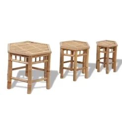 vidaXL Pallar>Pallar i bambu set om 3 sexkantig