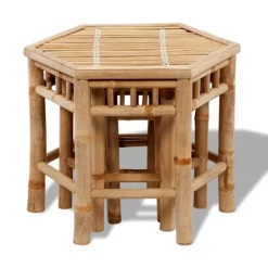 vidaXL Pallar>Pallar i bambu set om 3 sexkantig