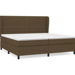 vidaXL Sängar>Ramsäng med madrass mörk 200x200 cm tyg