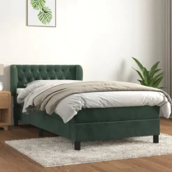 vidaXL Sängar>Ramsäng med madrass mörk 90x190 cm sammet