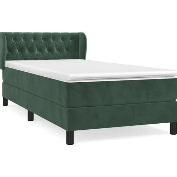 vidaXL Sängar>Ramsäng med madrass mörk 90x190 cm sammet