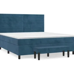 vidaXL Sängar>Ramsäng med madrass mörk 180x200 cm sammet