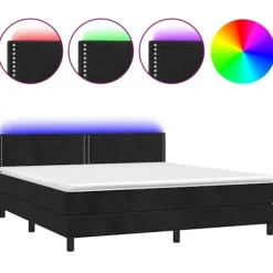 vidaXL Sängar>Ramsäng med madrass & LED 180x200 cm sammet