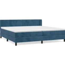 vidaXL Sängar>Ramsäng med madrass mörk 200x200 cm sammet