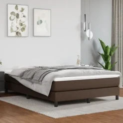 vidaXL Sängar>Ramsäng med madrass 140x200 cm konstläder